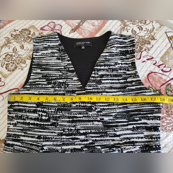 Jones New York Womens V-Neck Sleeveless Knee Length Dress Black/white Size M - Picture 7 of 8